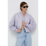 Calvin Klein Jeans Bomber jakna ženski, vijolična barva