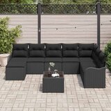  Sjedeća garnitura za vrt 9 kom. Crna poliratan 287,5 x 177,5 x 69 cm | shoptok.hr