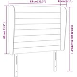  Uzglavlje s ušima svjetlosivo 83 x 23 x 118/128 cm baršunasto | shoptok.hr