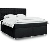 vidaXL Krevet s oprugama i madracem crni 180x200 cm od tkanine | shoptok.hr