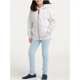 Ragwear White Girls' Sweatshirt with Zipper and Hood Theea - Girls