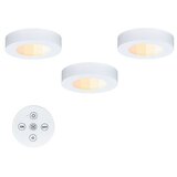 PAULMANN Set LED svjetiljki za kuhinjske elemente (Topla bijela, 3 Kom., Ø x V: 70 x 15 mm, Bijela) | shoptok.hr