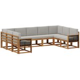vidaXL Zunanja garnitura za sedenje 9 pcs Naravna in svetlo siva, (5000280986) | Shoptok.si