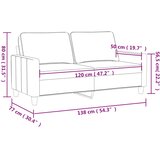  Dvosjed krem 120 cm baršunasti | shoptok.hr