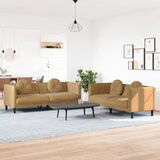 vidaXL 2-dijelni set sofa s jastucima smeđi baršunasti | shoptok.hr