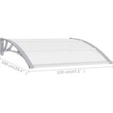 vidaXL Nadstrešek za vrata siv 120x100 cm PC, (20610025) | Shoptok.si