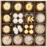 vidaXL Set božičnih okraskov 40 pcs Bela in zlata | Shoptok.si