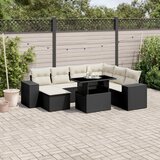 vidaXL 8-dijelni set vrtnih sofa od poliratana s jastucima crni | shoptok.hr