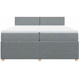 Krevet s oprugama i madracem svjetlosivi 200 x 200cm od tkanine | shoptok.hr
