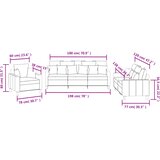  3-dijelni set sofa s jastucima smeđesivi od tkanine | shoptok.hr