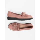 SEASTAR Pink suede loafers with decorative crystals | Shoptok.si