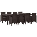  9-dijelni vrtni set za obedovanje smeđi poli ratan | shoptok.hr