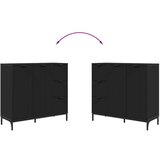 vidaXL Kreveta s ladicama Crna 89,5 x 33 x 82 cm Konstruirano drvo | shoptok.hr