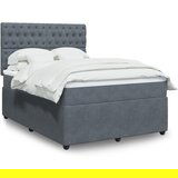 Maison Chic Box spring postelja - Vzmetna postelja z vzmetnico temno siva 160x200 cm žamet SL4886, (21902254) | Shoptok.si