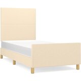 Maison Chic Posteljni okvir - Enojna postelja - Postelja za odrasle brez vzmetnice krem 90x190 cm tkanina-J7361, (21770549) | Shoptok.si