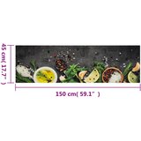  Kuhinjski tepih perivi s uzorkom začina 45 x 150 cm baršunasti | shoptok.hr