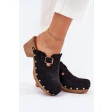 Boto Women's Heeled Slippers With Buckle Black Veldexina | shoptok.hr