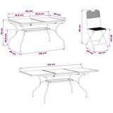 Vrtni set za objed 9 pcs Antracit 212 x 90 x 76 cm - 8-mjesta | shoptok.hr