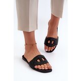 Kesi Black women's slippers with flat heels Dimrose Cene