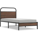 Maison Chic Posteljni okvir - Enojna postelja - Postelja za odrasle brez vzmetnice 100x200 cm rjav hrast inž. les-J6483, (21769371) Cene
