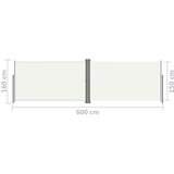  Uvlačiva bočna tenda krem 160 x 600 cm | shoptok.hr