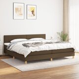 The Living Store Box spring postelja z vzmetnico temno rjav 200x200 cm blago - Box Spring Postelja, (21515823) Cene