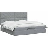  Podesivi krevet s madracem Svjetlosiva 200 x 200 cm Tkanina - Svjetlosiva 200 x 200 cm Dizajn s rombovima | shoptok.hr