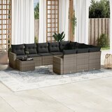 vidaXL 11-dijelni set vrtnih sofa od poliratana s jastucima sivi | shoptok.hr