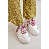 Boto Women's Platform Sneakers With Decorative Lacing White Mistra Cene