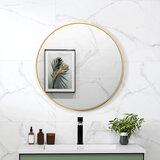  Okruglo kupaonsko ogledalo 70 x 70 cm zidno zlatni okvir | shoptok.hr