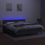  box spring s madracem LED tamnosivi 160x200 cm tkanina | shoptok.hr