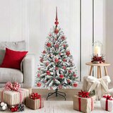 vidaXL Umestno božično drevo Zelena in Bela 120 cm PVC in kovina | Shoptok.si