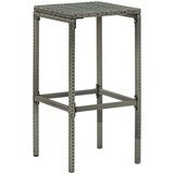 Poli 5-dijelni vrtni barski set od poliratana s jastucima sivi | shoptok.hr