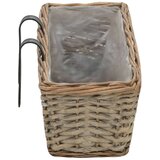 vidaXL Balkonsko cvetlično korito 2 kosa pleteno s PE obrobo 60 cm, (20618487) | Shoptok.si
