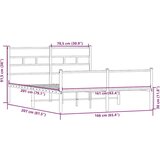 Metalni okvir kreveta bez madraca boja hrasta sonome 160x200 cm | shoptok.hr
