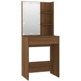  Set toaletnog stolića LED boja hrasta od konstruiranog drva Smeđa 60 x 40 x 140 cm | shoptok.hr