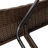 vidaXL Ležaljka za sunčanje s jastukom smeđa 60x205x73 cm poliratan | shoptok.hr