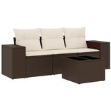  4-dijelni set vrtnih sofa od poliratana s jastucima smeđi | shoptok.hr