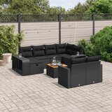  The Living Store Vrtna sedežna garnitura 11-delna z blazinami črn poli ratan - Vrtna Sedežna Garniture, (21469449) | Shoptok.si