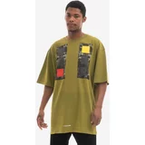 A-COLD-WALL* Pamučna majica Relaxed Cubist T-shirt COLD LIGHT GREY boja: zelena, s uzorkom, ACWMTS097-COLDGREY