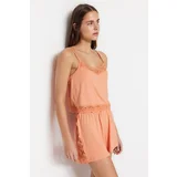Trendyol Pajama Set - Orange - Plain