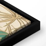  Slika - By an Asian pond - an illustration in the style of a Japanese engraving depicting a heron 90x60 U crnom drvenom okviru | shoptok.hr