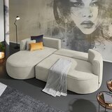 Welnova KOTNA SEDEŽNA GARNITURA, tkanina krem barve | Shoptok.si