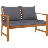  Klupa s tamnosivim jastucima 120 cm od bagremovog drva | shoptok.hr
