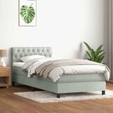 vidaXL Box Spring krevet s madracem svijetlo sivi 90x210 cm baršun Cijene