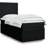 vidaXL Box spring postelja z vzmetnico črn 90x190 cm blago | Shoptok.si