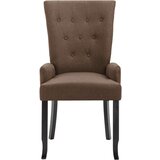  Jedilni stoli z naslonjali za roke 4 kosi rjavo blago, (20764073) | Shoptok.si