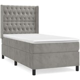 Box spring postelja z vzmetnico svetlo siv 90x190 cm žamet, (20846837) | Shoptok.si