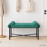  Klupa s gumbima i jastučićima Tirkizna 110 x 40 x 46 cm Baršun | Eponuda.com