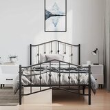 Metalni okvir kreveta s uzglavljem i podnožjem crni 100x190 cm | Shoptok.si